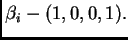 $ \beta_i - (1,0,0,1).$