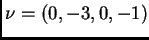 $ \nu = (0, -3, 0, -1)$