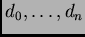 $ d_0, \dots, d_n$