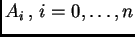 $ A_i\, , \, i=0,\dots, n$