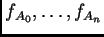 $ f_{A_0},\dots, f_{A_n}$
