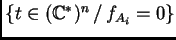 $ \{ t \in (\ensuremath{\mathbb{C}}^*)^n
\, / \, f_{A_i}=0\}$