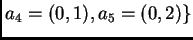 $ a_4 = (0,1), a_5 = (0,2) \}$