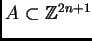 $ A \subset \ensuremath{\mathbb{Z}}^{2n+1}$