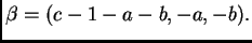 $ \beta = ( c-1-a-b, -a, -b).$