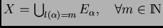 $ X=\bigcup_{l(\alpha)=m}E_{\alpha}, \quad \forall
m\in \hbox{\rm I\hskip-2pt N}$