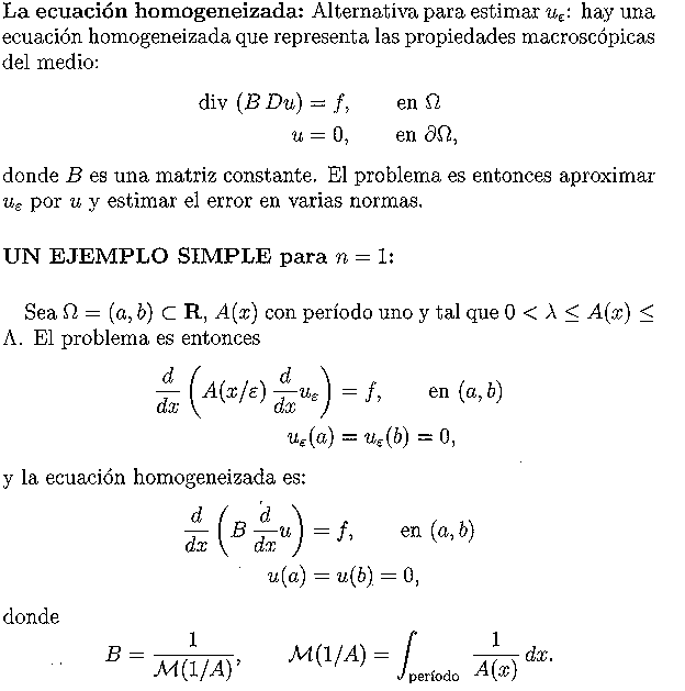 La ecuación homogeneizada