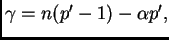 $ \gamma=n(p'-1)-\alpha p',$