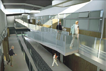 maqueta virtual del interior del futuro edificio