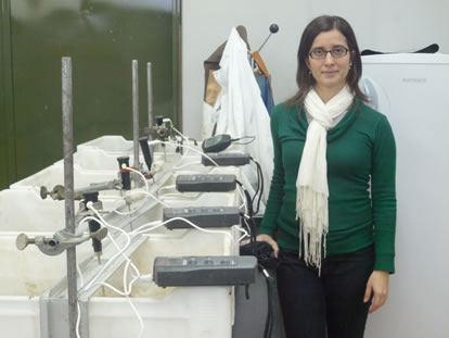 Ing. Alejandra Prono en su laboratorio del INTEC. Foto gentileza del Sr. Mariano Di Maggio